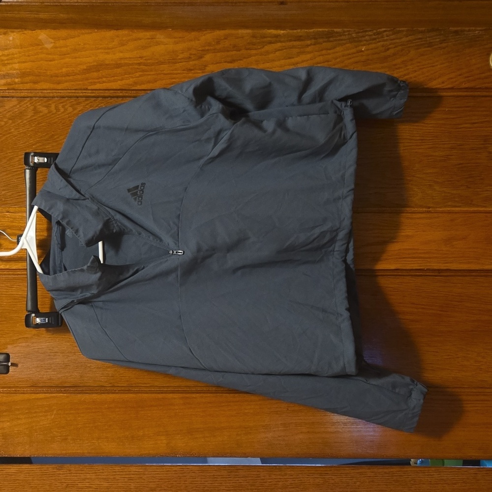 Adidas Heather Grey Half-Zip Pullover Cropped